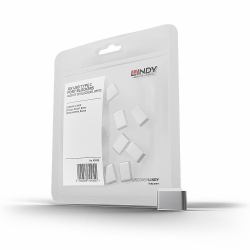 Lindy USB Type C Port Blockers [Without Key] - Pack of 10, White 