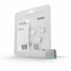 Lindy USB Port Blocker [without key] - Pack of 10, Colour Code: Green 