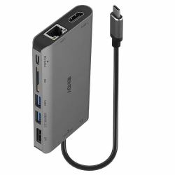 Lindy DST-Mini XT, USB-C Laptop Mini Docking Station with Single Display [4K] or Dual Display [Full HD] and 100W Pass-Through Charging 