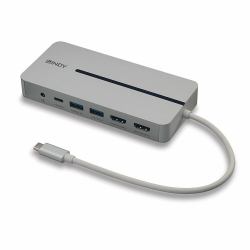 Lindy DST-Mx Duo USB-C Laptop/MacBook Mini Docking Station with Dual Display [4K] and 100W Pass-Through Charging 