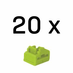 Lindy RJ-45 Port Blockers [Without Key] - Pack of 20, Green 