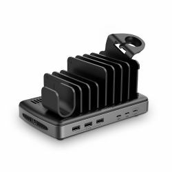 Lindy 73436 charging station organizer Freestanding Aluminium, Plastic Black, Grey 