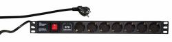LogiLink 19" PDU 7 x CEE 7/3 socket, - with surge protection and - switch Surge Protector - Warranty: 48M