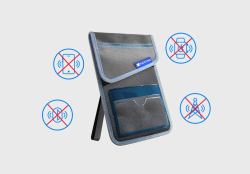 MAXCases MAX ShieldBloc Phone Pouch w/RF Blocking, ID Pocket and Velcro Closures [Grey] 