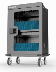 Manhattan iPad to 13", MacBook Air to 15" & Chromebook 15.6" 32-bay Charging Trolley/Cart via USB-C, Also other tablets/smartphones [with device to USB-C cable], Bays 404x27.6x283mm,Device charging cables not included [suggest USB-C cable 354868],Cabinet 