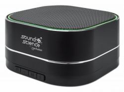 Manhattan Metallic Bluetooth Speaker, Microphone, FM Radio, Decent Sound Output [3W], 6 hour Playback time, Integrated Controls, Range 10m, microSD card reader, Aux 3.5mm, USB-A charging cable incl, Black, Bluetooth 5.0, 3 Years Warranty 
