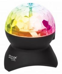Manhattan Sound Science Disco Light Ball Bluetooth Speaker, FM Radio, Decent Sound Output [3W], 8 hour Playback time, Integrated Controls, Range 10m, microSD card reader, Aux 3.5mm, USB-A charging cable incl, Bluetooth 5.0, 3 Years Warranty 