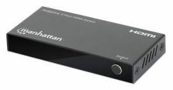 Manhattan HDMI Switch 2-Port, 8K@60Hz, Connects x2 HDMI sources to x1 display, Automatic Switching, Includes Micro-USB to USB-A power cable, Black, Three Year Warranty 