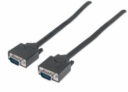 Manhattan VGA Monitor Cable, 1.8m, Black, Male to Male, HD15, Cable of higher SVGA Specification [fully compatible], Fully Shielded, Lifetime Warranty 