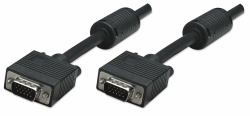 Manhattan VGA Monitor Cable [with Ferrite Cores], 10m, Black, Male to Male, HD15, Cable of higher SVGA Specification [fully compatible], Shielding with Ferrite Cores helps minimise EMI interference for improved video transmission, Lifetime Warranty 