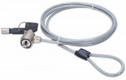 Manhattan Laptop Lock [Kensington] with two keys, Compatible with Kensington standard style locks, 1.5m cable, Anti theft, Strong steel cable - metal with clear PVC jacket, Notebook, Lifetime Warranty 