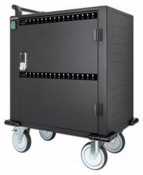 Manhattan iPad to 13", MacBook Air to 13" & Chromebook to 14" 32-bay Charging Trolley/Cart via USB-C, Also other tablets/smartphones [with device to USB-C cable], Bays 330x22x235mm, Device charging cables not included [suggest USB-C cable 354868],Cabinet 