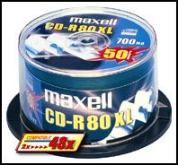 Maxell CD-R 700MB 80min XL 52x Spindle 10pk 10 pc[s] 