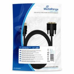 MediaRange HDMI to DVI connection cable, gold-plated, HDMI plug/DVI-D plug [18+1 Pin], 2.0m, black 