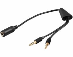 Microconnect AUDAL audio cable 0.4 m 2 x 3.5mm 3.5mm Black 
