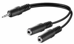 Microconnect AUDLR02 audio cable 0.2 m 3.5mm 2 x 2.5mm Black 
