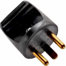 Microconnect Power Plug [round], Black power plug adapter Type K [DK] 