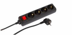Microconnect MC-GRU0043BS power extension 3 m 4 AC outlet[s] Indoor Black 