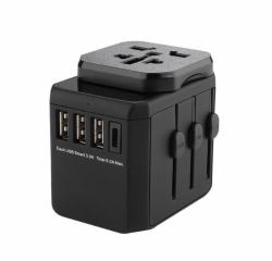 Microconnect MC-TRAVELADAPTER3 electrical power plug Black 