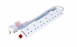 Microconnect MC-UKSURGESTRIP6-2M power extension 6 AC outlet[s] Indoor White 