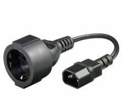 Microconnect PE130075 power cable Black 0.23 m C14 coupler Schuko 