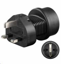 Microconnect PETRAVEL1 power plug adapter Type F Black 