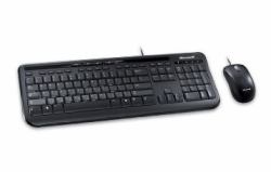 Microsoft Wired Desktop 600 keyboard Mouse included Universal USB QWERTY UK English Black  - UK version