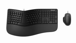 Microsoft Ergonomic Desktop keyboard Mouse included Office USB QWERTY Nordic Black  - UK version