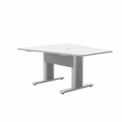 Middle Atlantic ForumTM 59" Angle Table for 3 to 5 People, 30" Seated Height, Designer White Table Top with Light Table Base 