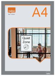 Nobo Self-adhesive Magnetic Poster Frame A4, Silver 