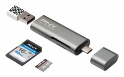 PNY R-TC-UA-3N1E01-RB card reader USB 3.2 Gen 1 [3.1 Gen 1] Type-C Metallic 
