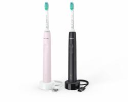 Philips Sonicare 3100 series 3100 series HX3675/15 2-pack sonic electric toothbrushes - black & pink 