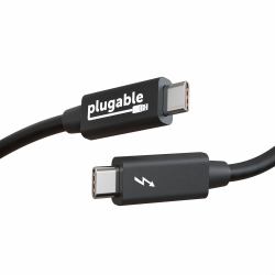 Plugable Technologies Windows Transfer Cable 6.6ft [2m], Thunderbolt 10Gbps, Bundled with Bravura Software for Windows PC to PC Migration - Unlimited Uses. Works between Thunderbolt, USB4 PCs 