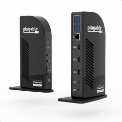 Plugable Technologies 13-in-1 USB-C Triple Monitor Docking Station with 100W Charging, Compatible with Windows, Mac, and Chrome with Thunderbolt 3 / 4 or USB-C [3x HDMI, 1x USB-C, 4x USB, Ethernet, SD Card Reader] 