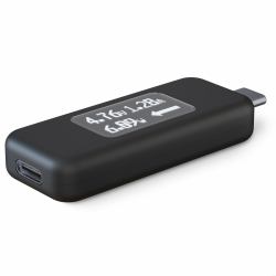 Plugable Technologies USB C Power Meter Tester for Monitoring USB-C Connections - Digital Multimeter for USB-C Cables, Laptops, Phones, Chargers - Driverless 
