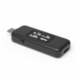 Plugable Technologies USB C Power Meter Tester for Monitoring USB-C Connections up to 240W - Digital Multimeter Tester for USB-C Cables, Laptops, Phones, Chargers - Driverless 