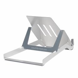 R-Go Tools Laptop holder R-Go Riser Basic, foldable and adjustable laptop riser, aluminum, silver 