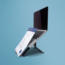 R-Go Tools Laptop stand R-Go Riser Document, ergonomic, foldable and adjustable stand with document holder, black 