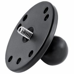 RAM Mounts Ball Adapter with Round Plate and 1/4"-20 Threaded Stud 