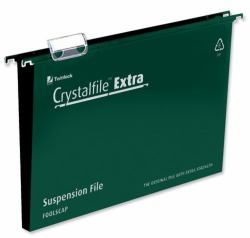 Rexel Crystalfile Extra Foolscap Suspension File 50mm Green [25] 