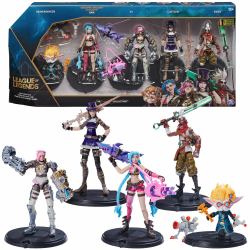 Spin Master League of Legends , Dual Cities Pack w/ Exclusive Jinx, Heimerdinger, Vi, Caitlyn, and Ekko, 4-Inch Collectible Figures, Accessories, Ages 12 and Up 