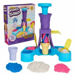 Spin Master Kinetic Sand , Soft Serve Station with 14oz Play Sand [Blue, Pink & White], 2 Ice Cream Cones & 2 Tools, Sensory Toys for Kids Ages 5 and up 