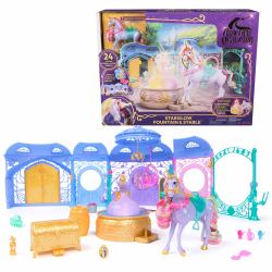 Spin Master Unicorn Academy, Starglow Fountain & Stable Playset with Wildstar, Lights & Sounds, 24 Accessories, Dolls & Unicorn Toys for Girls Ages 4 and up 