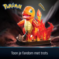 Spin Master 4D Build , Pokémon Charmander 3D Model Kit, Pokémon Figure, Kanto First Partner Collection, Desk Décor, 241 Pieces, for Ages 12 & Up 