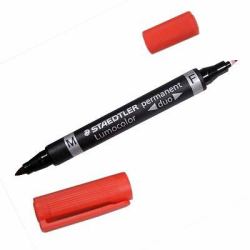 Staedtler Lumocolor Duo permanent marker Fine/Bullet tip Red 1 pc[s] 