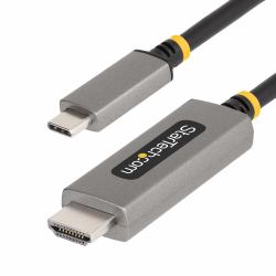 StarTech.com 6ft [2m] USB-C to HDMI Adapter Cable, 8K 60Hz, 4K 144Hz, HDR10, USB Type-C to HDMI 2.1 Video Converter Cable, USB-C DP Alt Mode/USB4/Thunderbolt 3/4 Compatible - USB-C Laptop to HDMI Monitor 