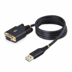 StarTech.com 3ft [1m] USB to Null Modem Serial Adapter Cable, Interchangeable DB9 Screws/Nuts, COM Retention, USB-A to RS232, FTDI, Level-4 ESD Protection, Windows/macOS/ChromeOS/Linux - Rugged TPE Construction 