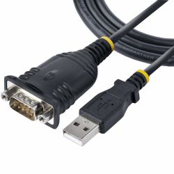 StarTech.com 3ft [1m] USB to Serial Cable, DB9 Male RS232 to USB Converter, Prolific IC, USB to Serial Adapter for PLC/Printer/Scanner/Switch, USB to COM Port Adapter, Windows/Mac 