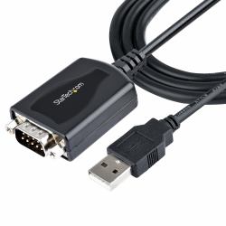 StarTech.com 3ft [1m] USB to Serial Cable with COM Port Retention, DB9 Male RS232 to USB Converter, USB to Serial Adapter for PLC/Printer/Scanner, Prolific Chipset, Windows/Mac 