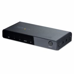 StarTech.com 2-Port 8K HDMI Switch, HDMI 2.1 Switcher 4K 120Hz HDR10+, 8K 60Hz UHD, HDMI Switch 2 In 1 Out, Auto/Manual Source Switching, Power Adapter and Remote Included 